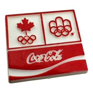 Vintage Coca-Cola 1976 Montreal Olympics Canada Lapel Pin Red White Enamel